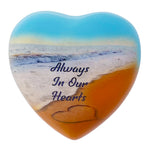 Always In Our Hearts Beach Heart Keepsake Urn - Stand Option