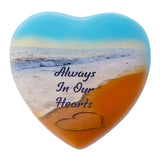 Always In Our Hearts Beach Heart Keepsake Urn - Stand Option