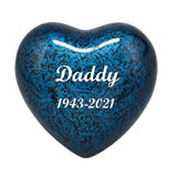 Blue Marbled Heart Keepsake Urn - Stand Option