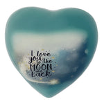 I Love You To The Moon And Back Heart Keepsake Urn - Stand Option