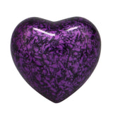 Purple Marbled Heart Keepsake Urn - Stand Option