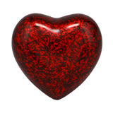 Red Marbled Heart Keepsake Urn - Stand Option