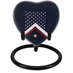 Veteran Flag Heart Keepsake Urn - Stand Option