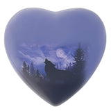 Winter Wolf Moon Heart Keepsake Urn - Stand Option