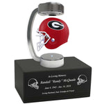Football Adult or Medium Cremation Urn & University of Georgia Bulldogs Hover Helmet Décor - Free Engraving