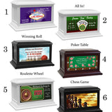 Gambling, Pool Table, Gamer, Chess & Bowling Adult or Medium Wood Keep The Memory® Cremation Urn 