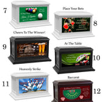 Gambling, Pool Table, Gamer, Chess & Bowling Adult or Medium Wood Keep The Memory® Cremation Urn 
