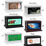 Gambling, Pool Table, Gamer, Chess & Bowling Adult or Medium Wood Keep The Memory® Cremation Urn 