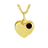 Garnet Gold Heart Ash Urn - Love Charms™ Option