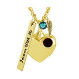 Garnet Gold Heart Ash Urn - Love Charms™ Option