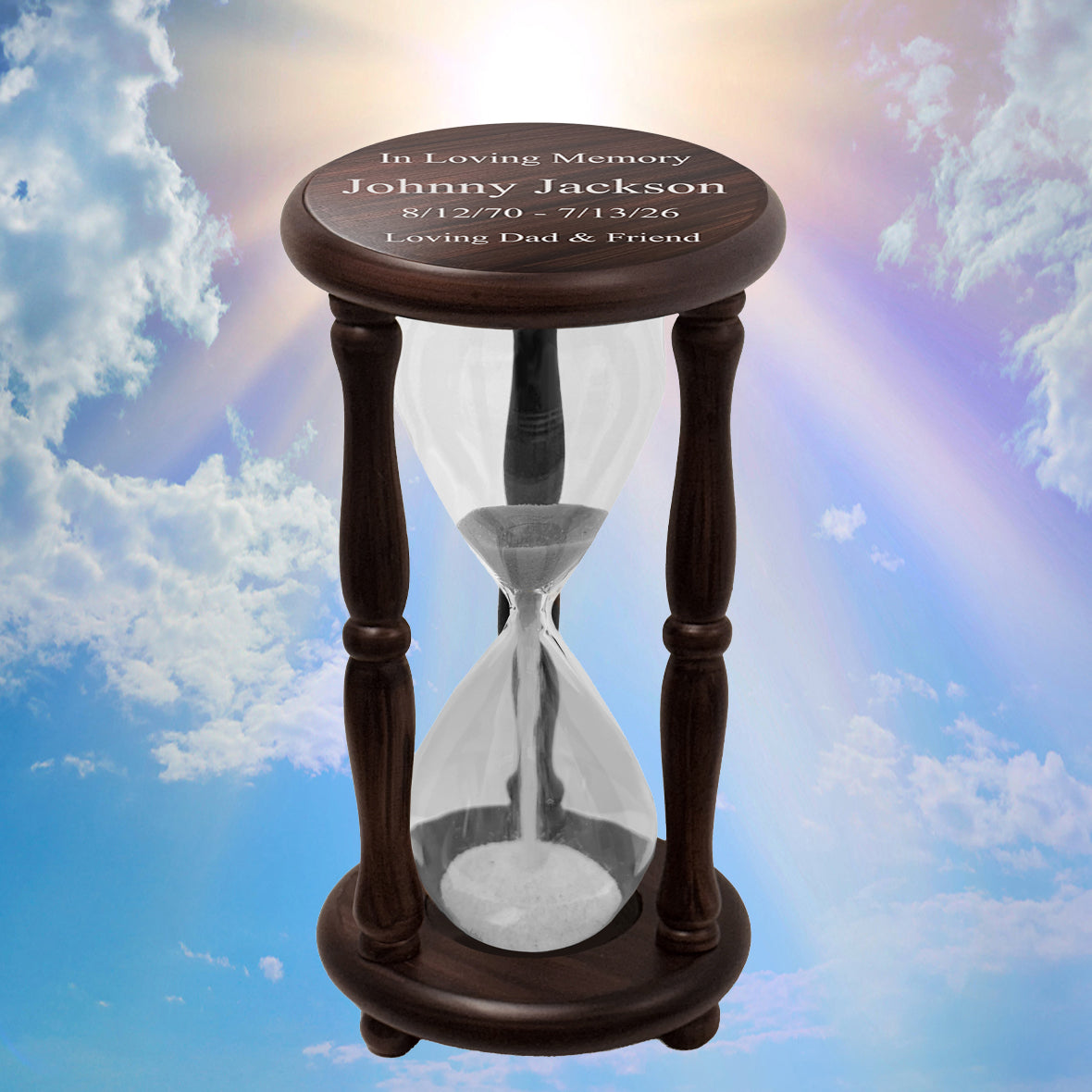 Lifetime Hourglass Keepsake Urn - Giant Walnut Cremation Urn