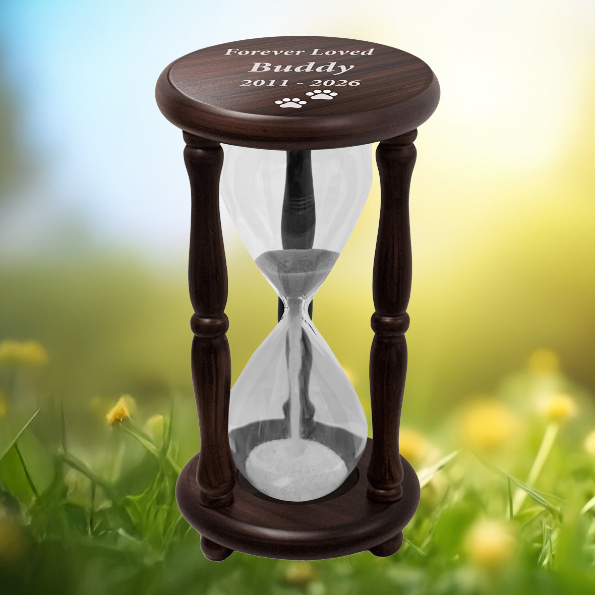 Lifetime Hourglass Keepsake Urn - Giant Walnut Cremation Urn