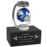 Football Adult or Medium Cremation Urn & New York Giants Hover Helmet Décor - Free Engraving