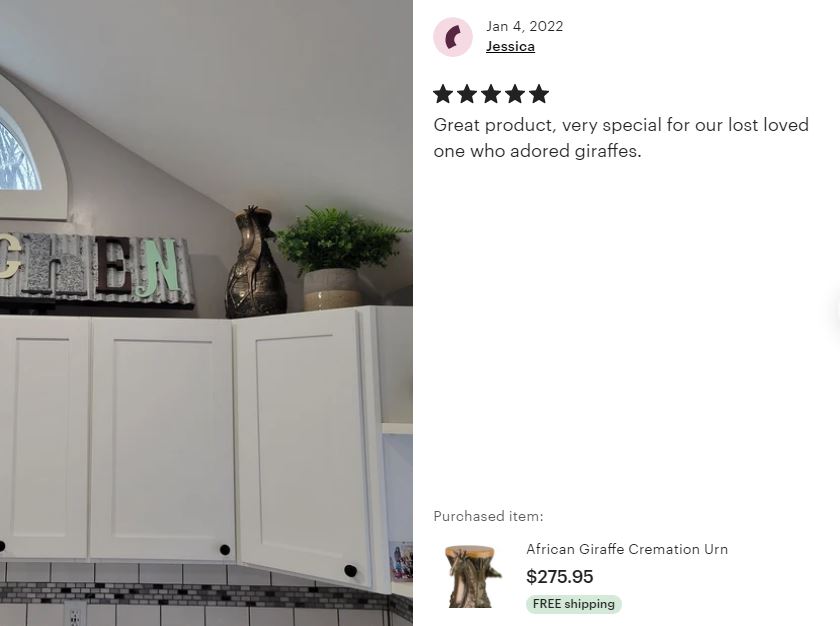 Safari Giraffe Cremation Urn