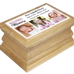 Pink Heart Girl Photo Oak Urn - 3 Photo Options