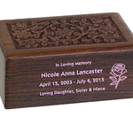 Girl Floral Wood Urn