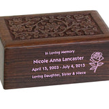 Girl Floral Wood Urn
