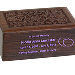 Girl Floral Wood Urn