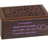 Girl Floral Wood Urn