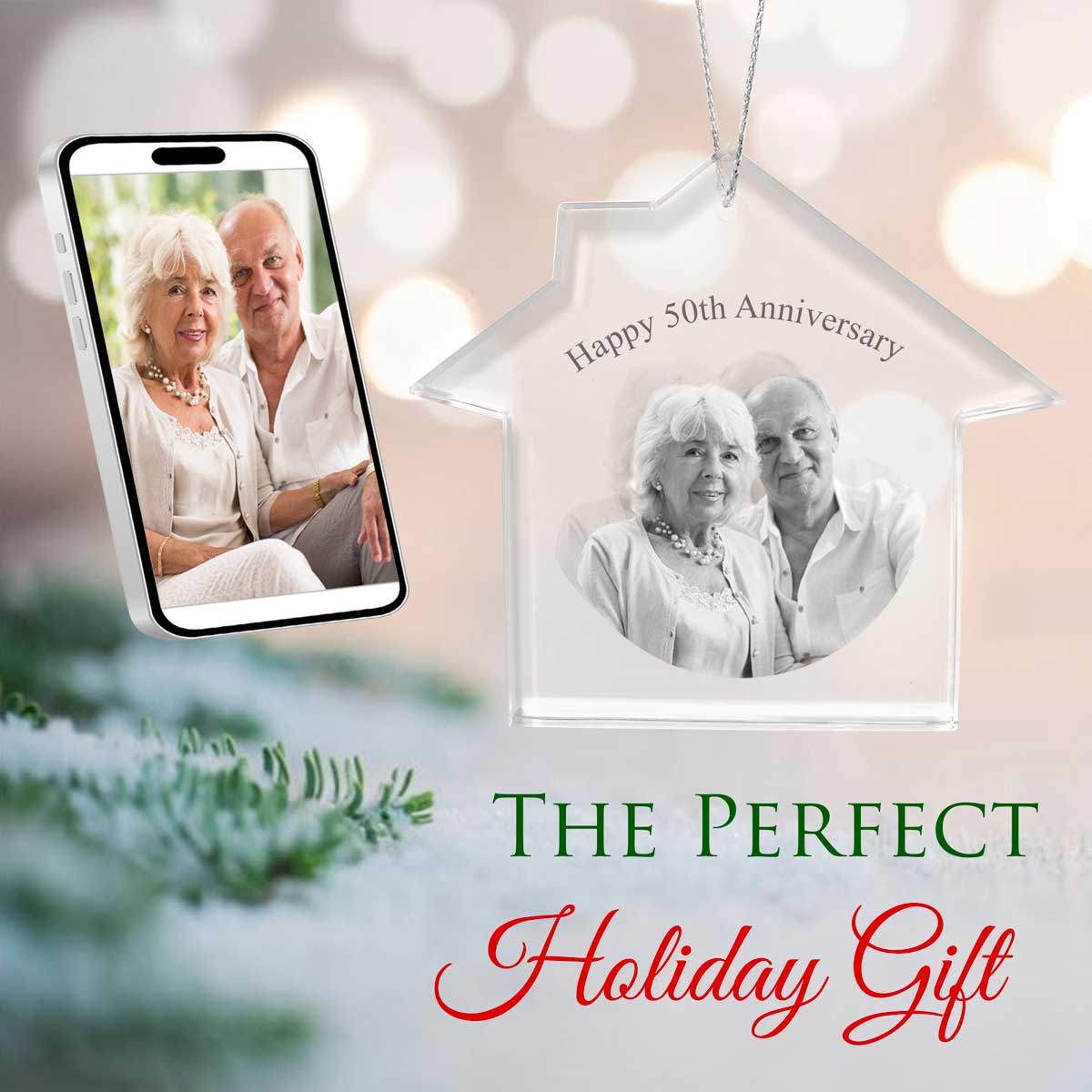 2D Crystal Photo House Ornament - Engraving Option 