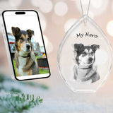 2D Crystal Photo Oval Ornament - Engraving Option 