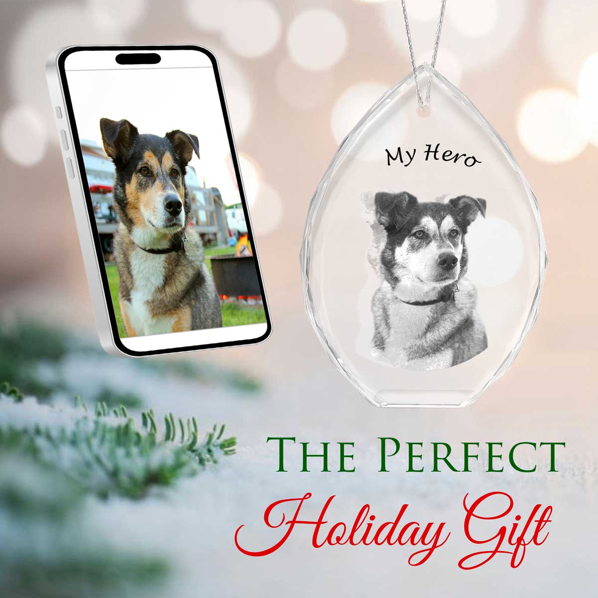 2D Crystal Photo Oval Ornament - Engraving Option 
