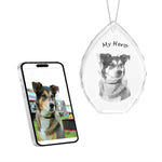 2D Crystal Photo Oval Ornament - Engraving Option 