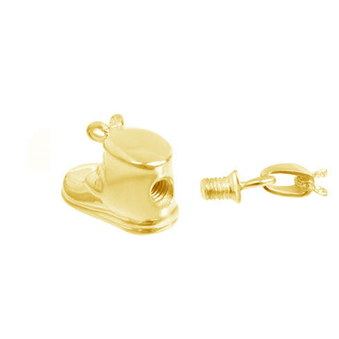 Gold Baby Bootie Ash Pendant Urn - Love Charms Option