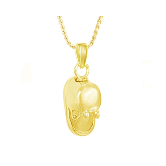 Gold Baby Bootie Ash Pendant Urn - Love Charms Option