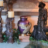 Wings of an Angel Golden Purple Adult Urn - Pro Laser Engraving - Burial Vault Option