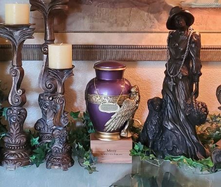 Wings of an Angel Golden Purple Adult Urn - Pro Laser Engraving - Burial Vault Option