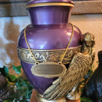 Gold Medallion Urn Name Plates - Birth & Passing Stone Option