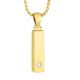 Gold Bar Crystal Pendant Cremation Urn - Love Charms Option
