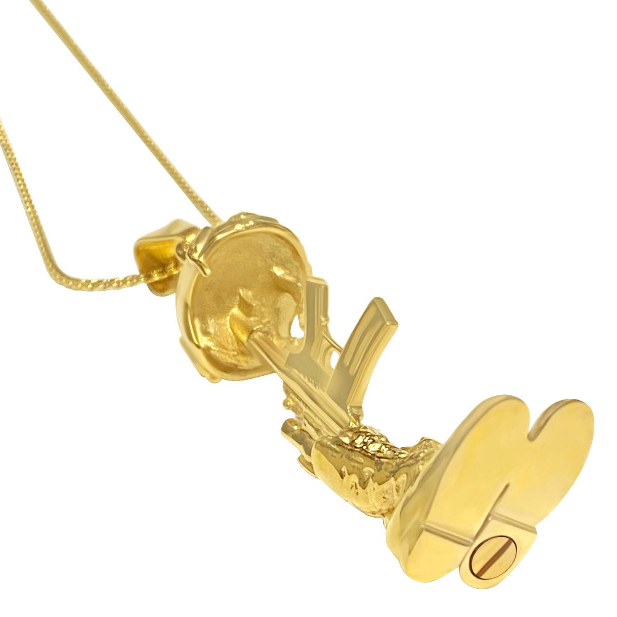 Battlefield Cross Gold Cremation Urn Pendant - Free 20" Chain