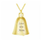 Golden Bell Keepsake Ash Necklace Urn - Love Charms™ Option