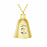 Golden Bell Keepsake Ash Necklace Urn - Love Charms™ Option
