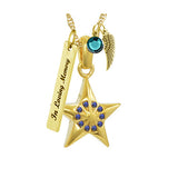 Twinkle Little Star Gold Urn Blue or Clear Crystals - Love Charms™ Option