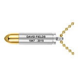 Gold Bullet Pendant Keepsake Urn Engraved