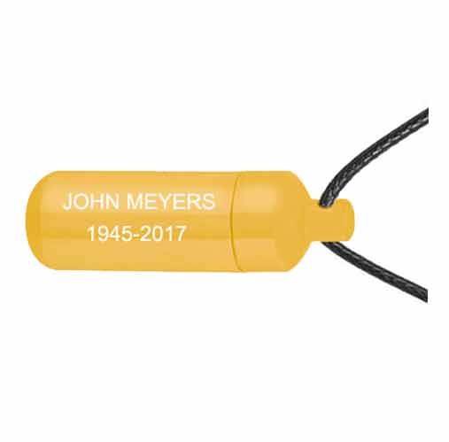 Gold Capsule Ash Urn Pendant