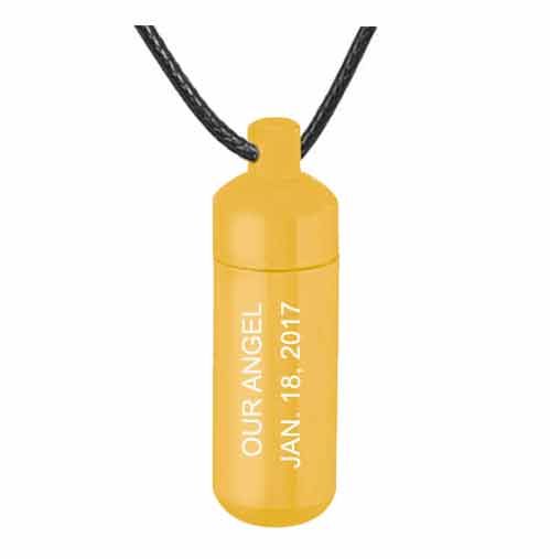 Gold Capsule Ash Urn Pendant