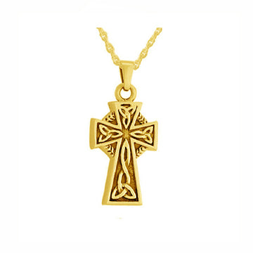 Gold Celtic Cross Jewelry Urn - Love Charms™ Option