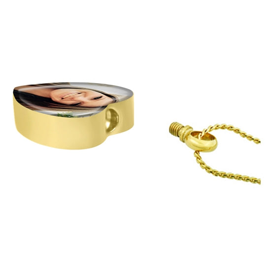 Color Heart Gold Photo Pendant Urn - Love Charms Option