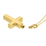 Cross Ash Gold Pendant Urn  - Love Charms® Option