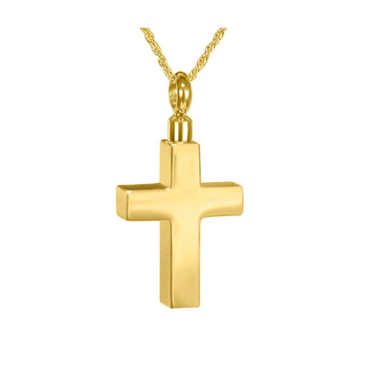 Cross Ash Gold Pendant Urn  - Love Charms® Option