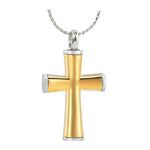 Gold Cross Necklace Urn - Love Charms Option