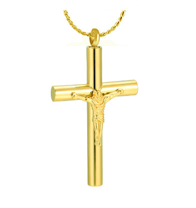 Large Gold Crucifix Cremation Ash Urn - Love Charms™ Option 