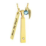 Golden Bar Crystal Pendant Ash Urn - Love Charms™ Option