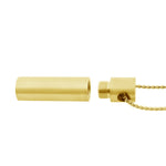 Gold Cylinder Cremation Pendant Urn - Love Charms Option