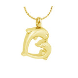 Golden Dolphins Heart Ash Pendant Urn - Love Charms Option