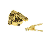 Gold American Eagle Cremation Pendant Urn - Love Charms Option